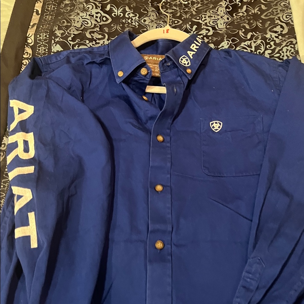 ARIAT BOYS Royal Blue Long Sleeve Shirt, very nice, size XL(boys) - Picture 8 of 8